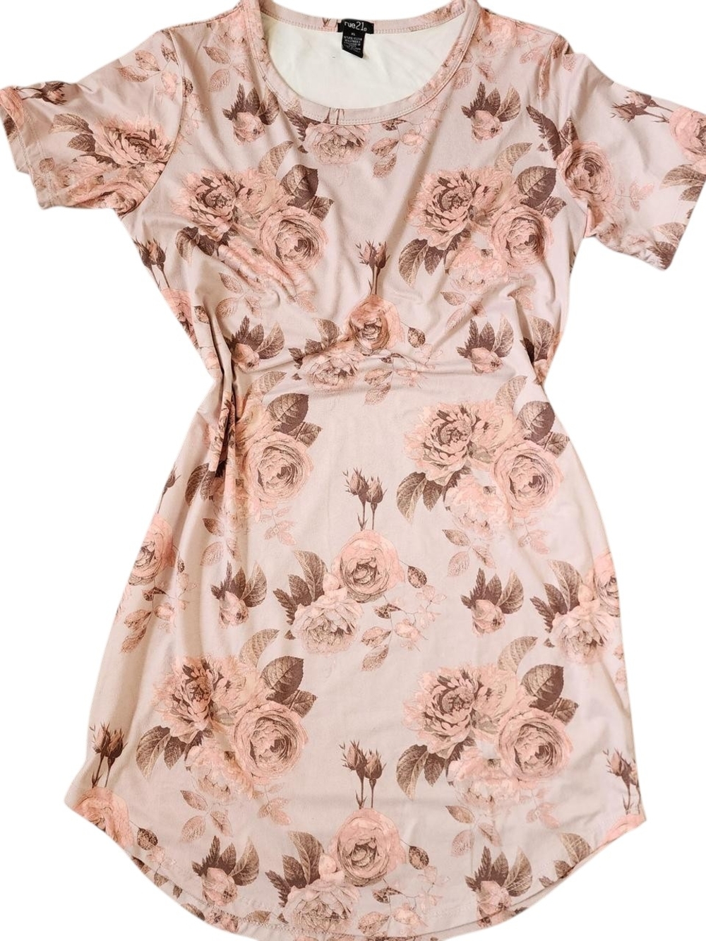 Pink Floral Velvet Dress